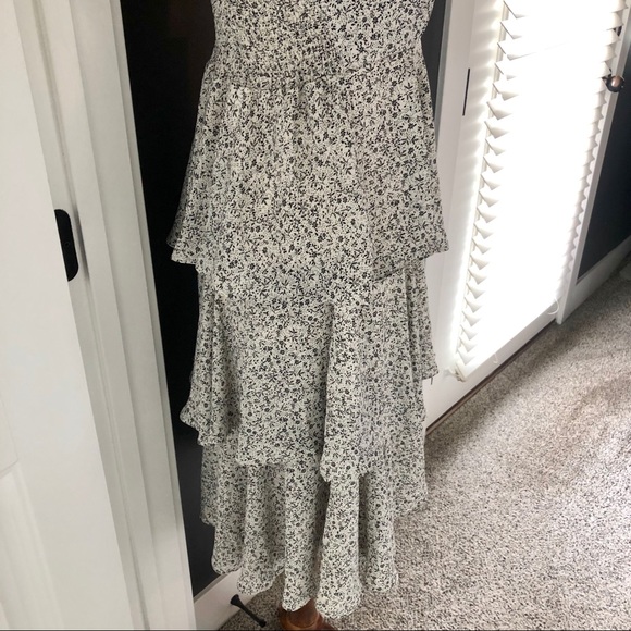 New Black & White Floral Multi Tiered Dress Size M - Picture 13 of 15